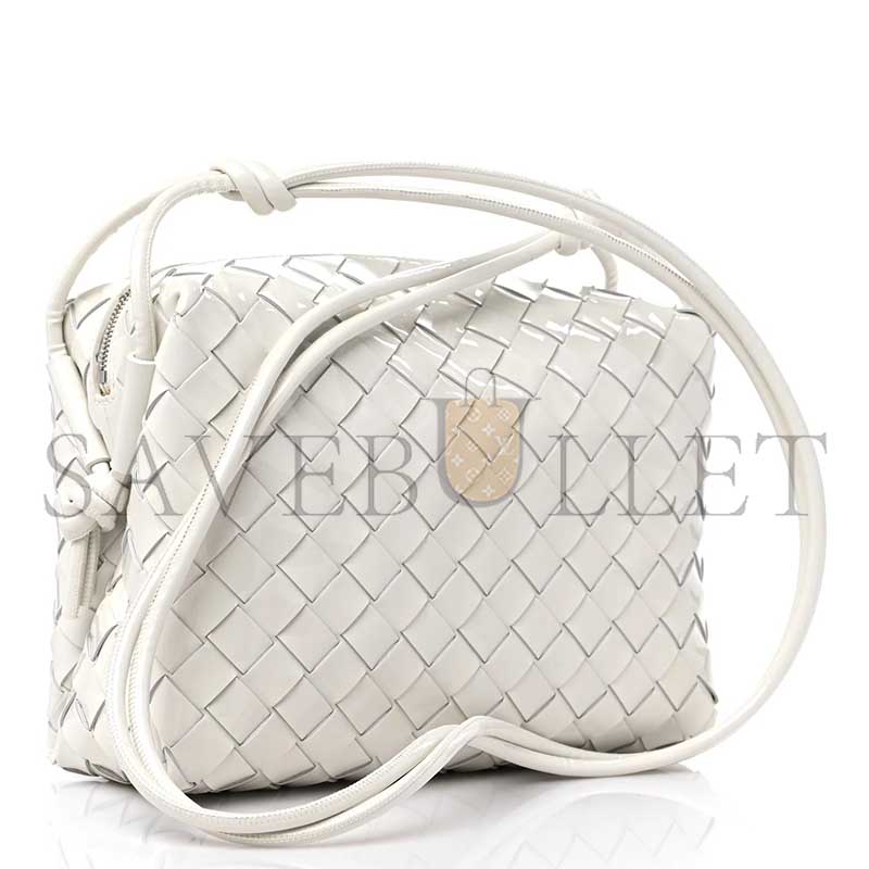 BOTTEGA VENETA CALFSKIN INTRECCIATO SMALL LOOP CAMERA BAG WHITE 680255 (22*15*8cm)